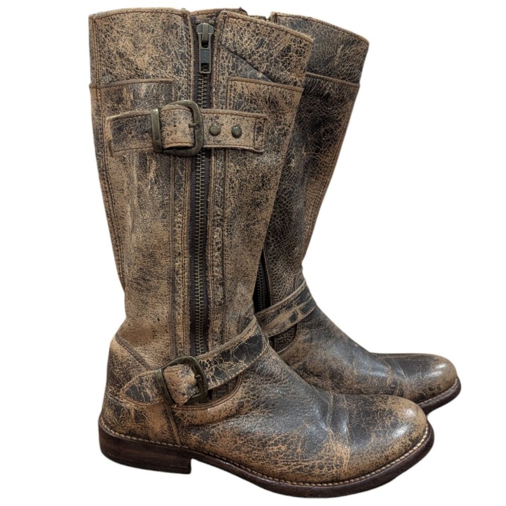 BED|STU - Cobbler series - Womens Brown Leather Zip Up Riding Boots - Size 7.5